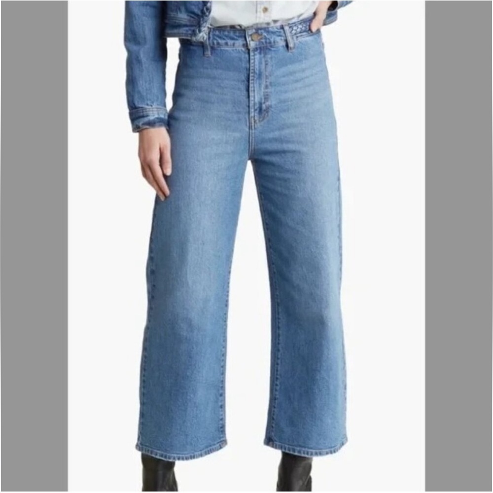 Habitual Easton Wide Leg High Rise Crop Jeans Size 8/29 braid